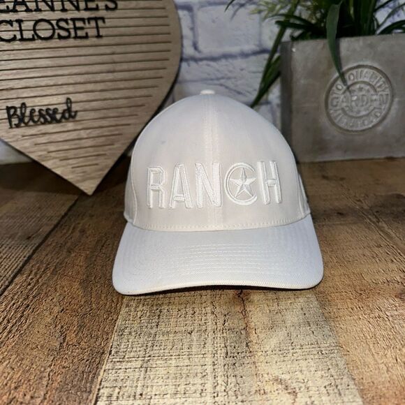 G/Fore Embroidered RANCH Flexfit 110 Tech Golf Hat White Baseball Cap Snapback - Picture 1 of 10